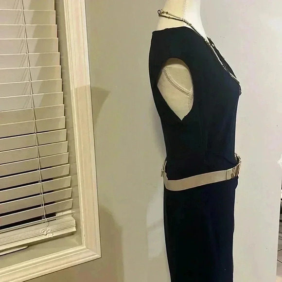 [US10]Frank Lyman Crew Neck with Key Hole Sleeveless Black  dress - Picture 9 of 9